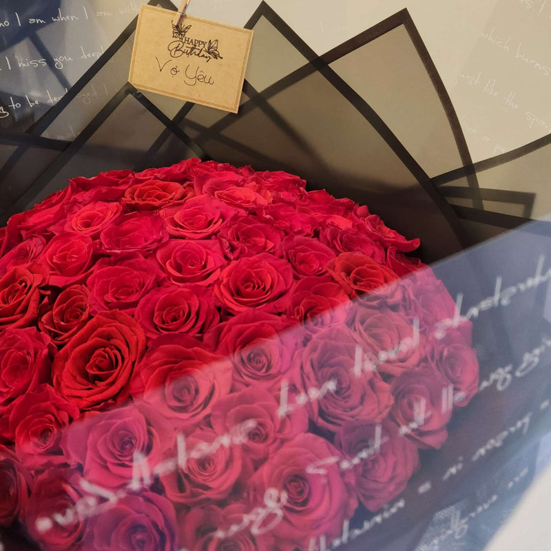 60 preserved red roses luxury image 1