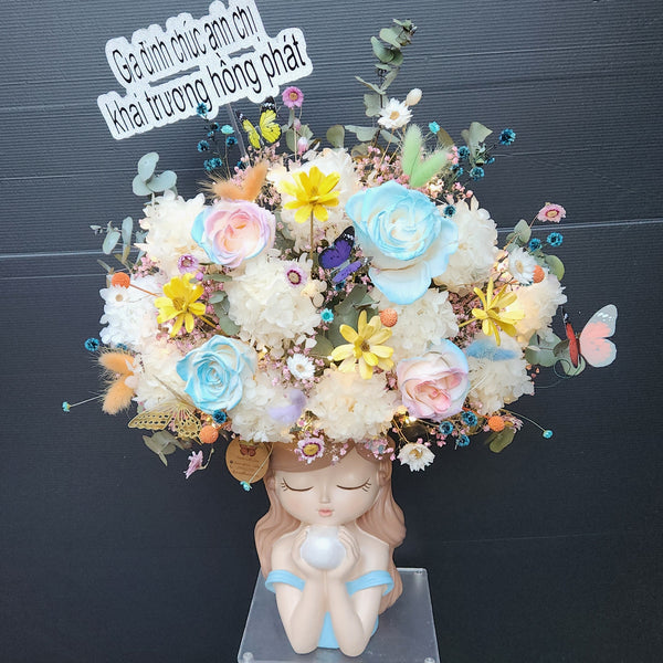 Blue Cute Girl Vase image 0