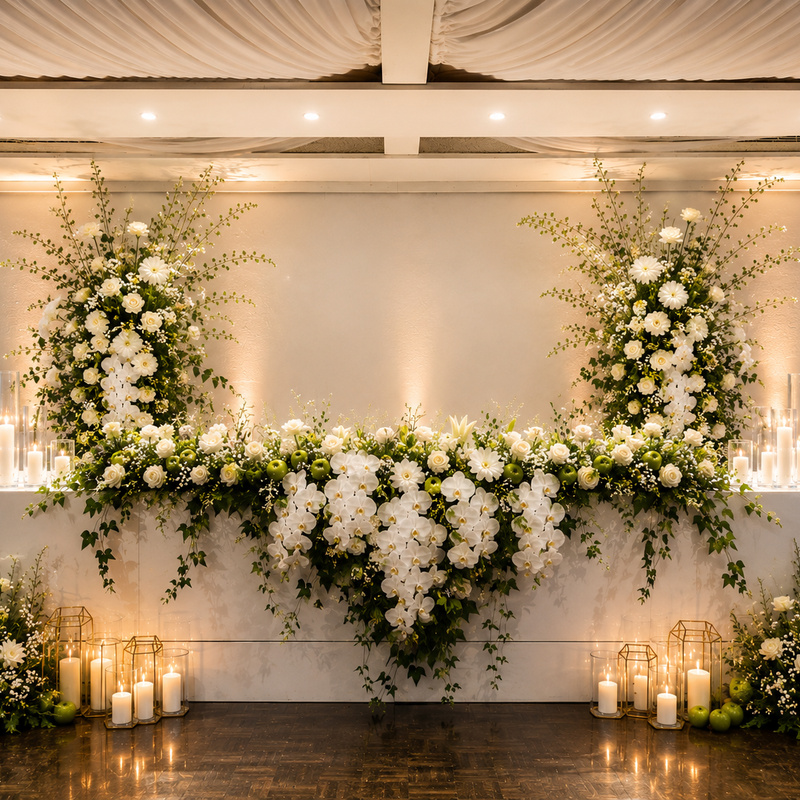 White Garden Reception Styling