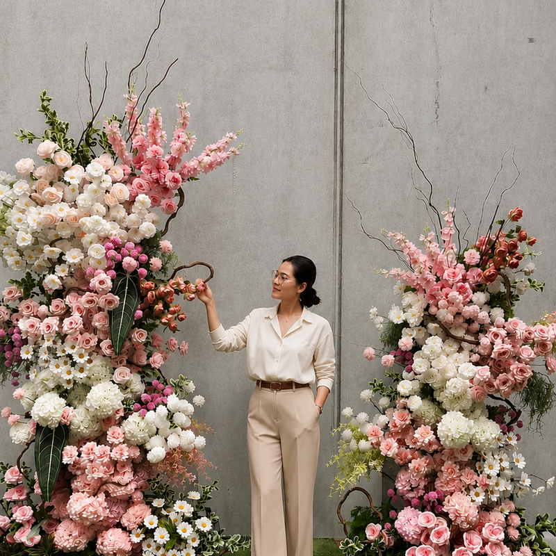 Blush Garden Wedding Setup