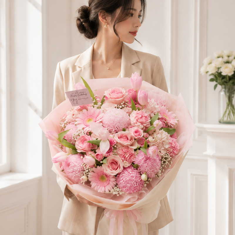 Pink Whisper Fresh Bouquet