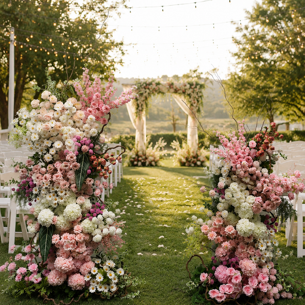 Blush Garden Wedding Setup