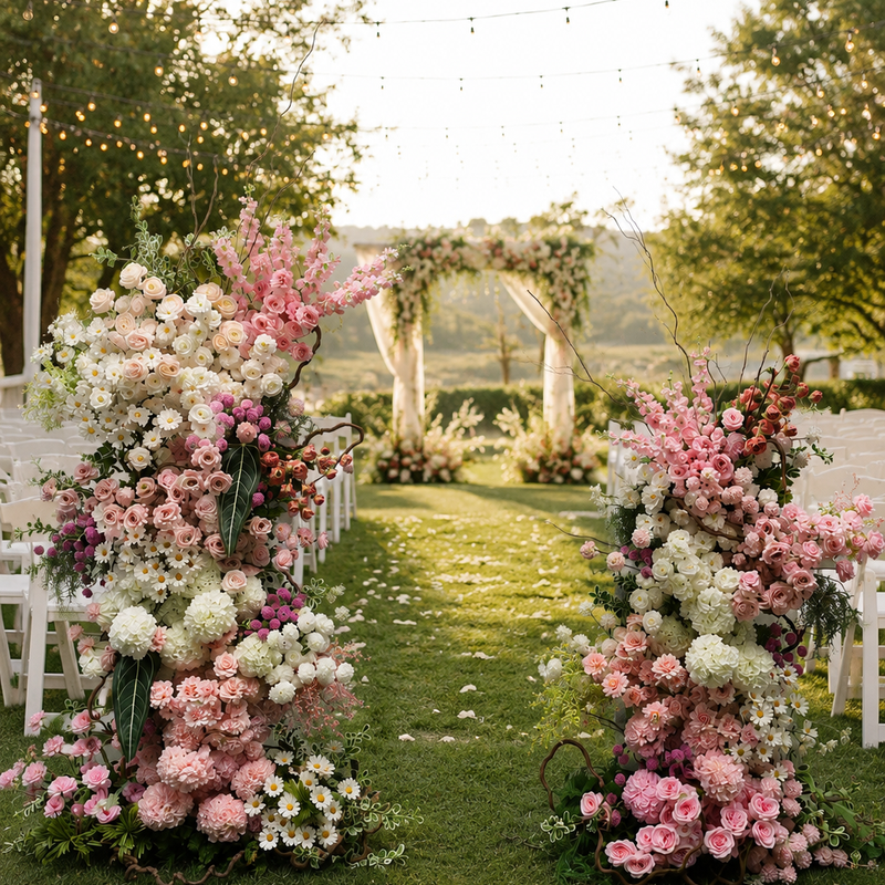Blush Garden Wedding Setup
