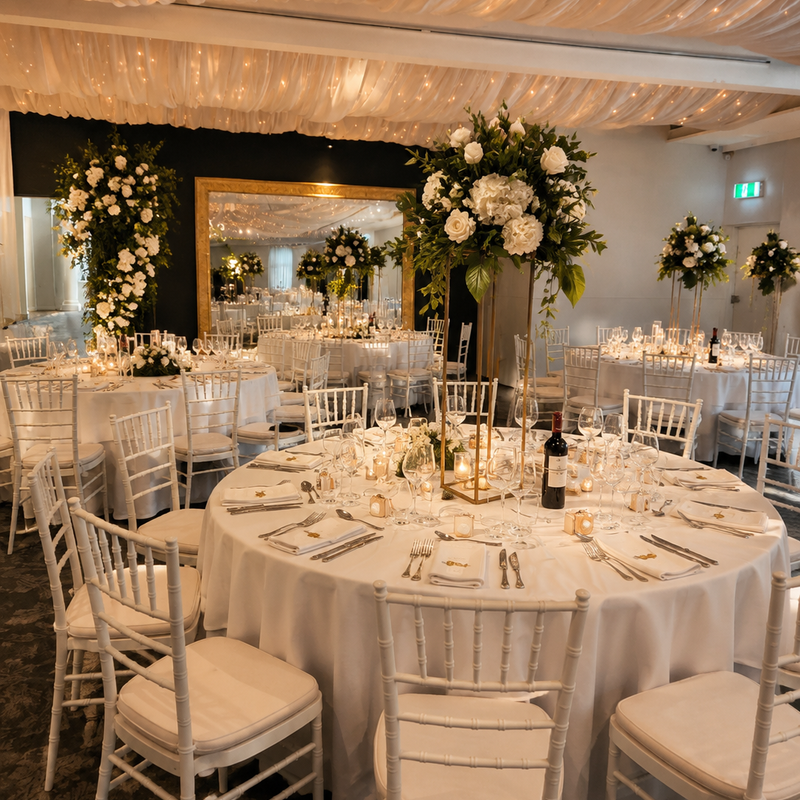 White Garden Reception Styling